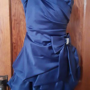 Strapless Blue Short Dress